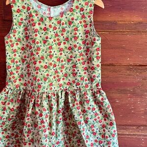 2/$25💥7-8 Handmade Floral Flared Ruffle Hem Peplum Sleeveless Top, Violets
